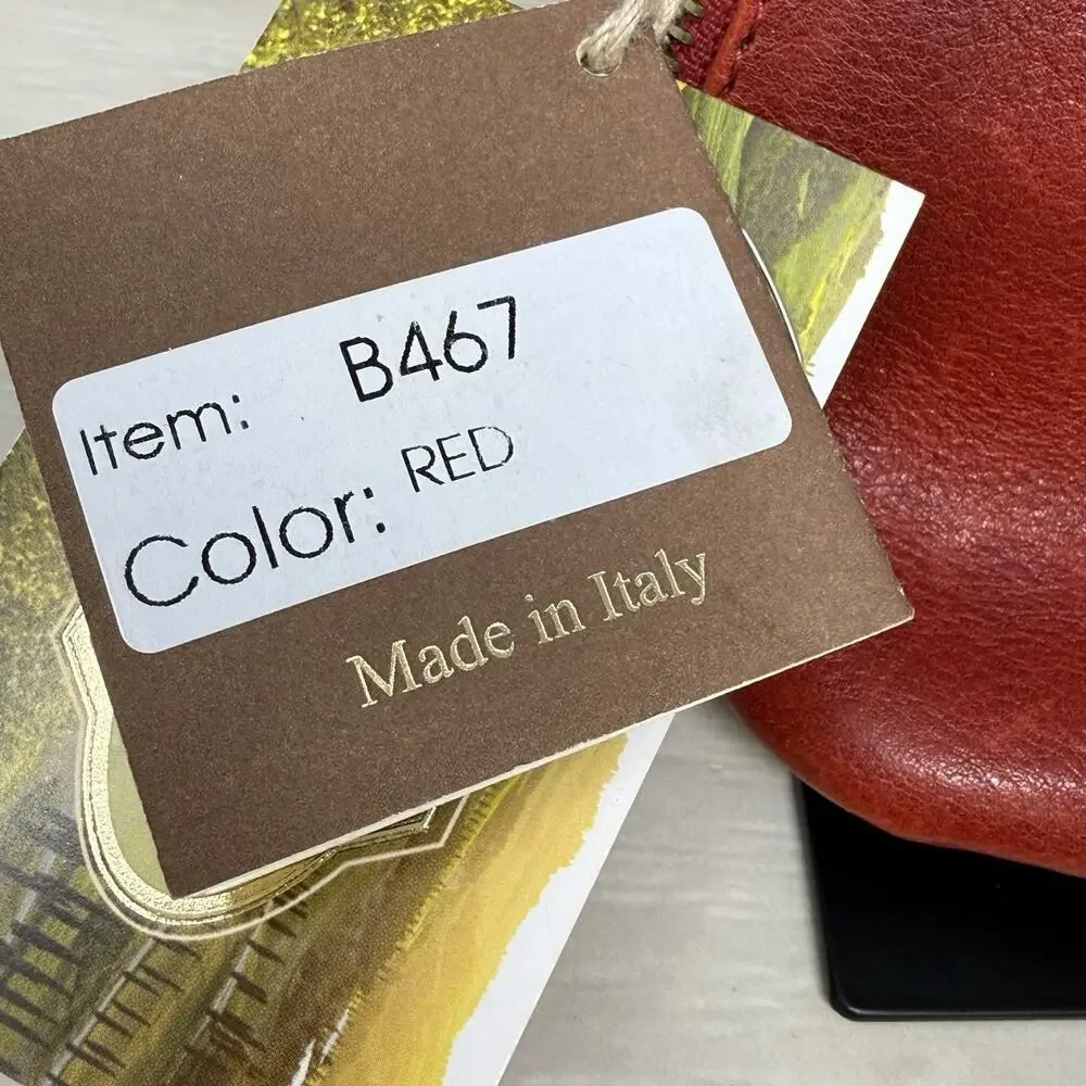 Pratesi Firenze Red Leather Crossbody Purse Handbag Made In Italy New